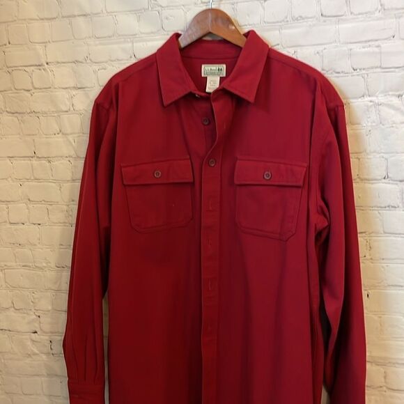 L.L. Bean Burgundy Flannel Shirt X-Large / Tall - Very nice and soft! - Picture 3 of 6